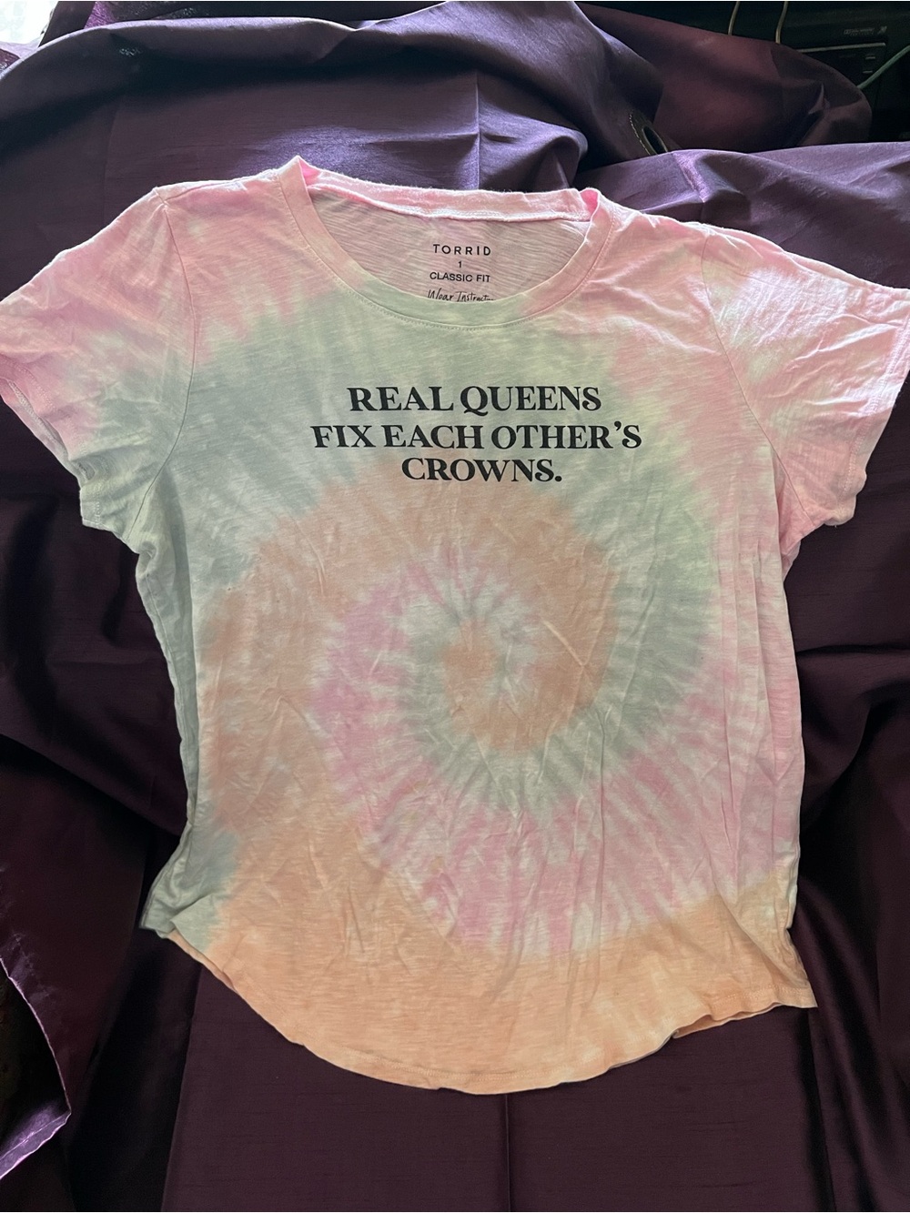 torrid Pink Tie-Dye 'Real Queens' Graphic Tee